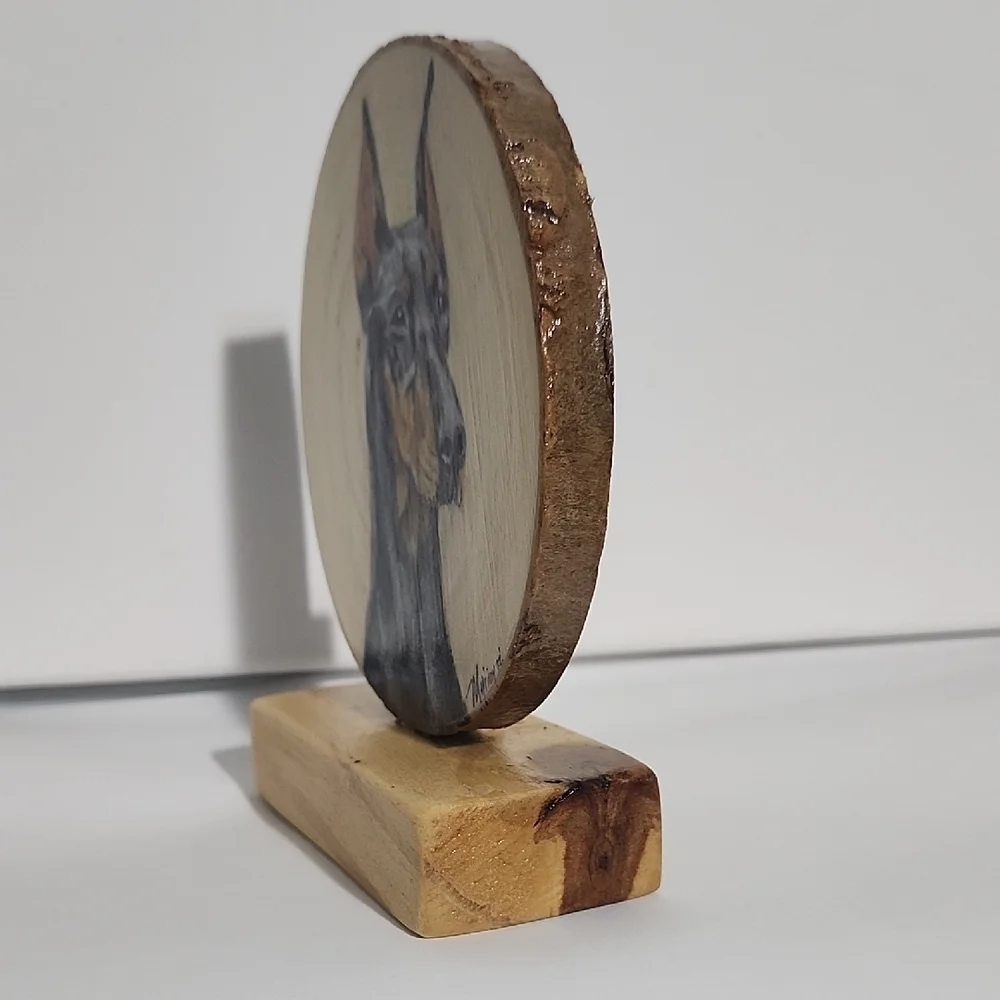 Hand-Painted Doberman Wood Art - Picture 5 of 7